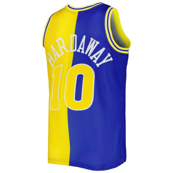 Tim Hardaway Golden State Warriors Mitchell & Ness Hardwood Classics 1990/91 Split Swingman Jersey - Royal/Gold - Image 4