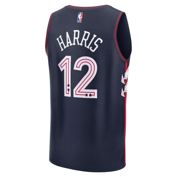 Tobias Harris Philadelphia 76ers Fanatics Fast Break Jersey - Navy - City Edition - Image 4