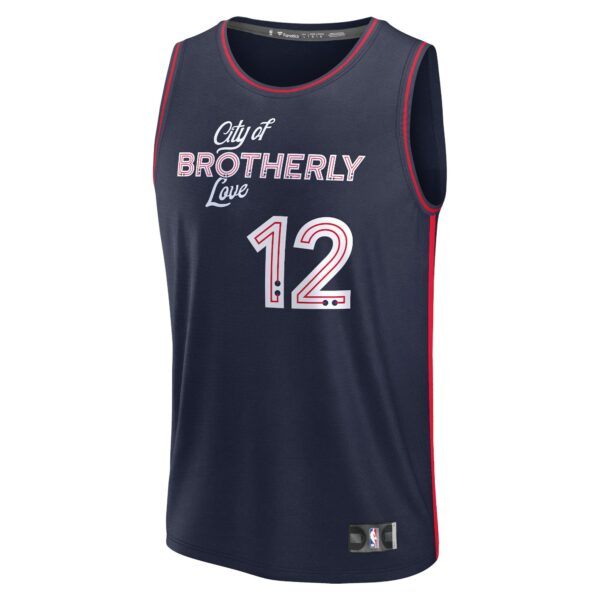 Tobias Harris Philadelphia 76ers Fanatics Fast Break Jersey - Navy - City Edition - Image 3