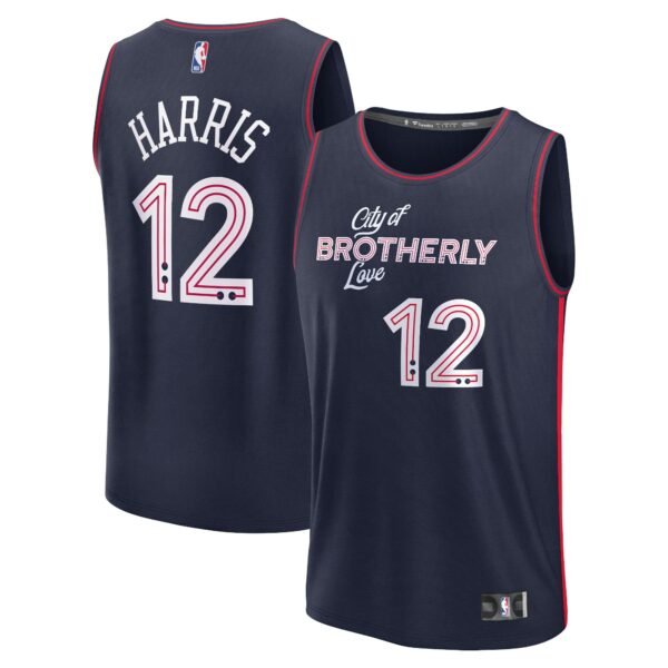 Tobias Harris Philadelphia 76ers Fanatics Fast Break Jersey - Navy - City Edition - Image 2