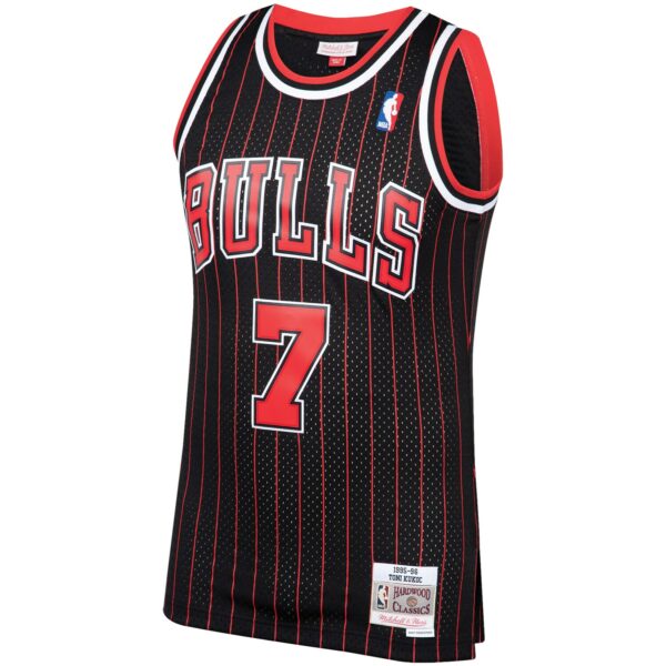 Toni Kukoc Chicago Bulls Mitchell & Ness 1995/96 Hardwood Classics Swingman Jersey - Black - Image 3