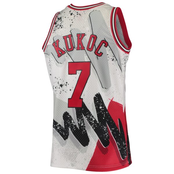 Toni Kukoc Chicago Bulls Mitchell & Ness Hardwood Classics 1995/96 Hyper Hoops Swingman Jersey - White - Image 4