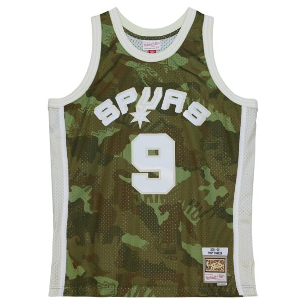 Tony Parker San Antonio Spurs Mitchell & Ness Hardwood Classics 2000/01 Ghost Green Swingman Jersey - Camo - Image 3