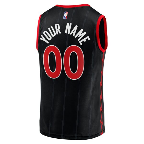 Toronto Raptors Fanatics Fast Break Replica Custom Jersey Black - Statement Edition - Image 4