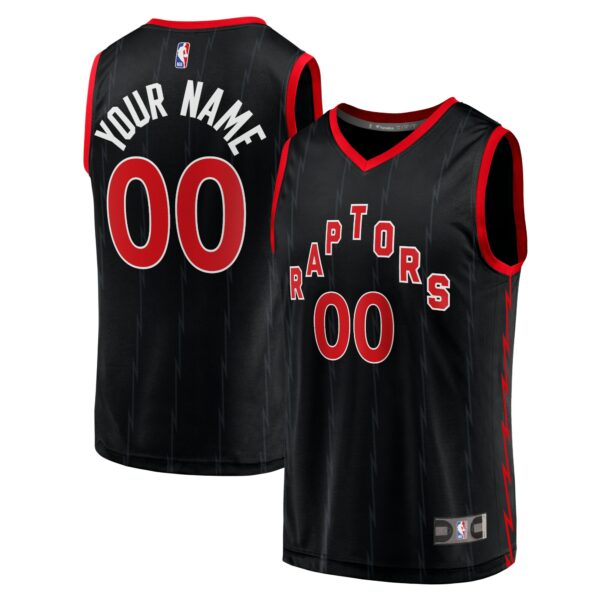 Toronto Raptors Fanatics Fast Break Replica Custom Jersey Black - Statement Edition - Image 2