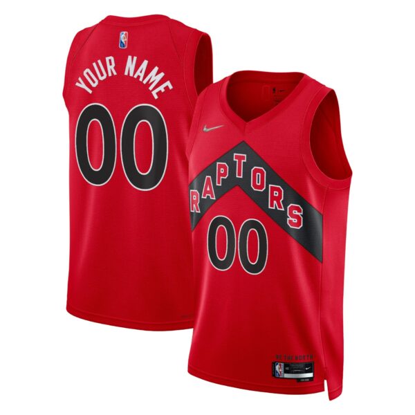 Toronto Raptors Nike 2021/22 Diamond Swingman Custom Jersey - Icon Edition - Red - Image 2