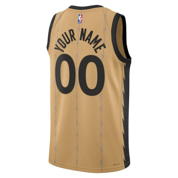 Toronto Raptors Nike Unisex 2023/24 Custom Swingman Jersey - Gold - City Edition - Image 4