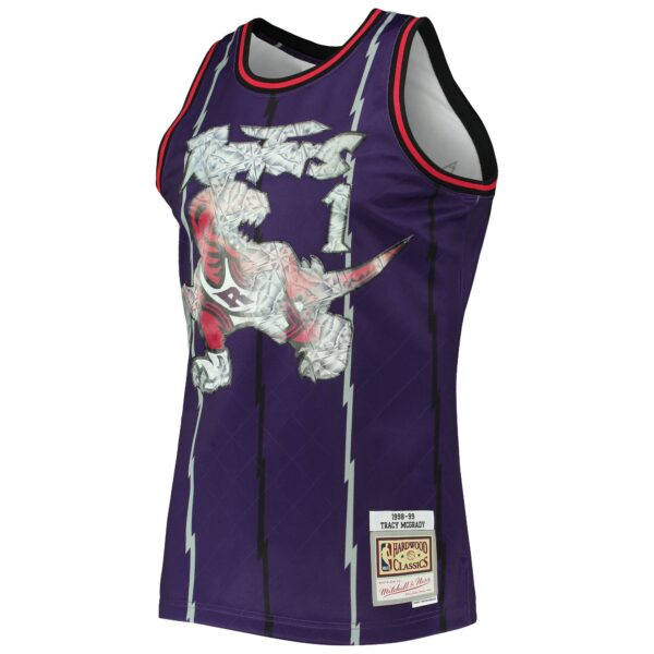 Tracy McGrady Toronto Raptors Mitchell & Ness 1998/99 Hardwood Classics NBA 75th Anniversary Diamond Swingman Jersey - Purple - Image 3