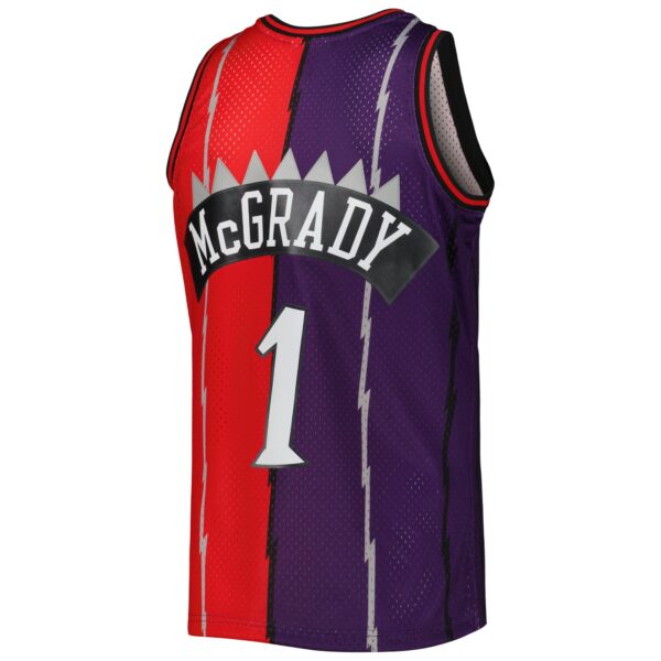 Tracy McGrady Toronto Raptors Mitchell & Ness Hardwood Classics 1998/99 Split Swingman Jersey - Purple/Red - Image 4