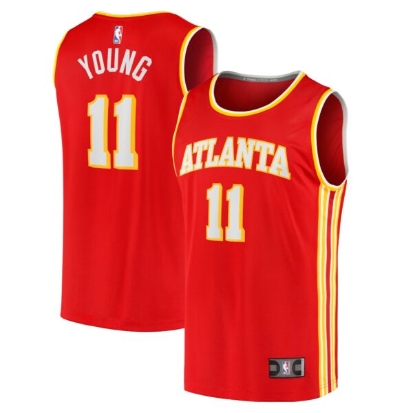 Trae Young Atlanta Hawks Fanatics Fast Break Player Jersey - Icon Edition - Red - Image 2