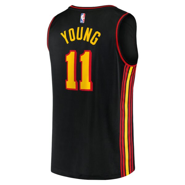 Trae Young Atlanta Hawks Fanatics Fast Break Replica Jersey - Statement Edition - Black - Image 4