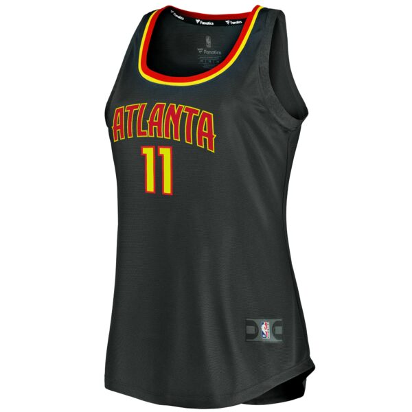 Trae Young Atlanta Hawks Fanatics Women's Fast Break Tank Jersey - Icon Edition - Black - Image 3