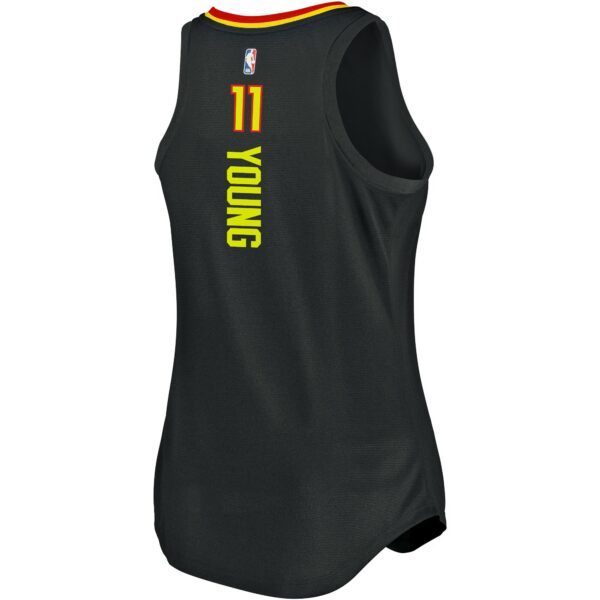 Trae Young Atlanta Hawks Fanatics Women's Fast Break Tank Jersey - Icon Edition - Black - Image 4