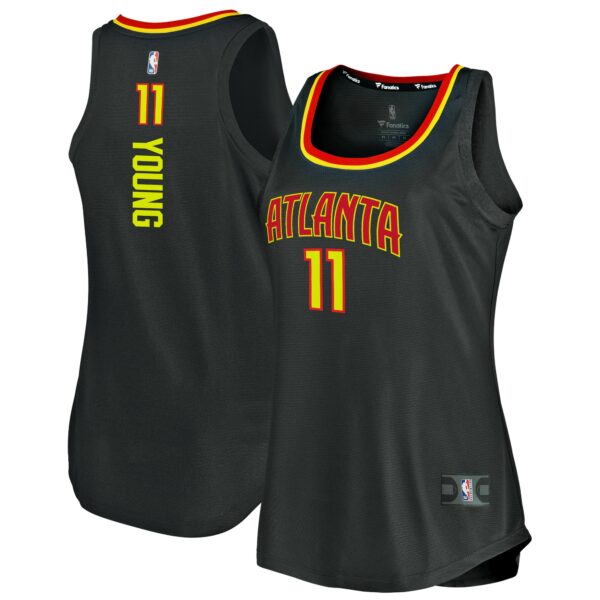 Trae Young Atlanta Hawks Fanatics Women's Fast Break Tank Jersey - Icon Edition - Black - Image 2