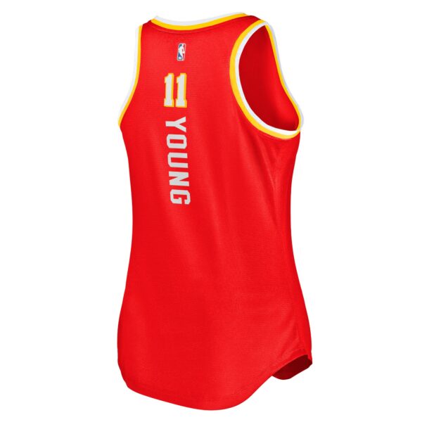 Trae Young Atlanta Hawks Fanatics Women's Fast Break Tank Jersey - Icon Edition - Red - Image 4