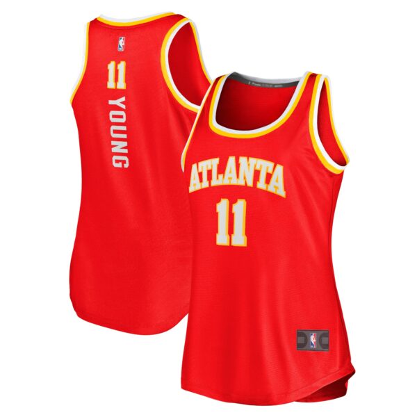 Trae Young Atlanta Hawks Fanatics Women's Fast Break Tank Jersey - Icon Edition - Red - Image 2