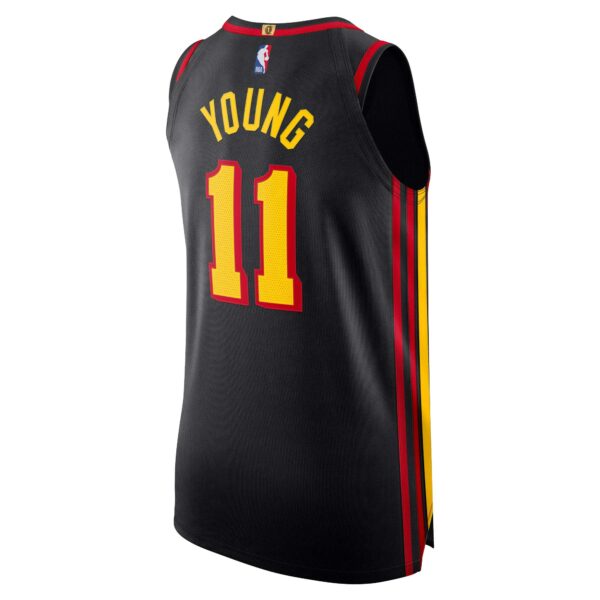 Trae Young Atlanta Hawks Jordan Brand Authentic Player Jersey - Statement Edition - Black - Image 4