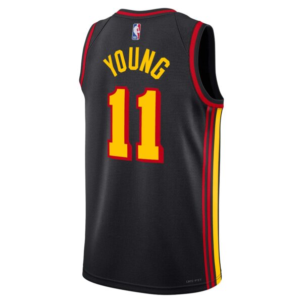 Trae Young Atlanta Hawks Jordan Brand Unisex Swingman Jersey - Statement Edition - Black - Image 4