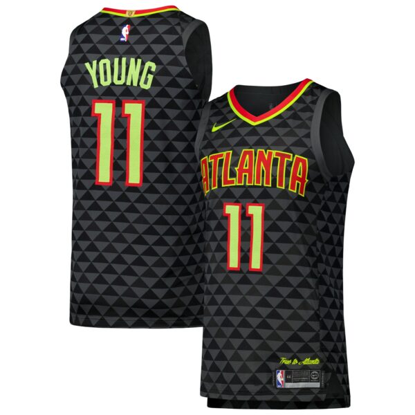 Trae Young Atlanta Hawks Nike Authentic Player Jersey - Icon Edition - Black - Image 2
