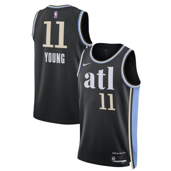 Trae Young Atlanta Hawks Nike Unisex 2023/24 Swingman Jersey - Black - City Edition - Image 2