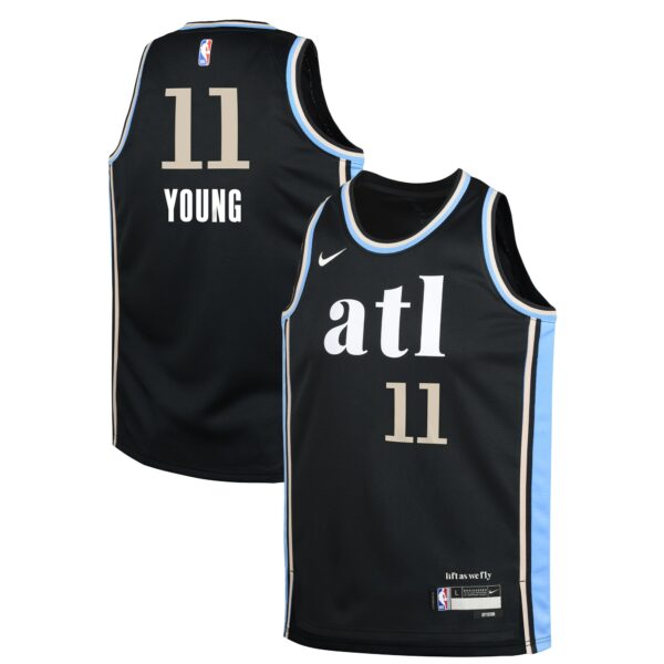 Trae Young Atlanta Hawks Nike Youth  Swingman Replica Jersey - City Edition - Black - Image 2