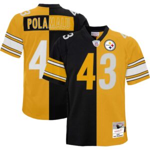 Troy Polamalu Pittsburgh Steelers Mitchell & Ness Youth Split Legacy Jersey - Black-Gold