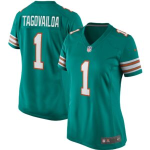 Tua Tagovailoa Miami Dolphins Nike Women's Alternate Game Jersey - Aqua