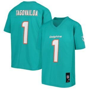 Tua Tagovailoa Miami Dolphins Youth Replica Player Jersey - Aqua