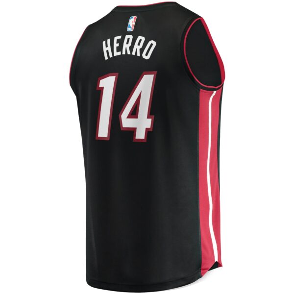 Tyler Herro Miami Heat Fanatics Fast Break Replica Jersey Black - Icon Edition - Image 4