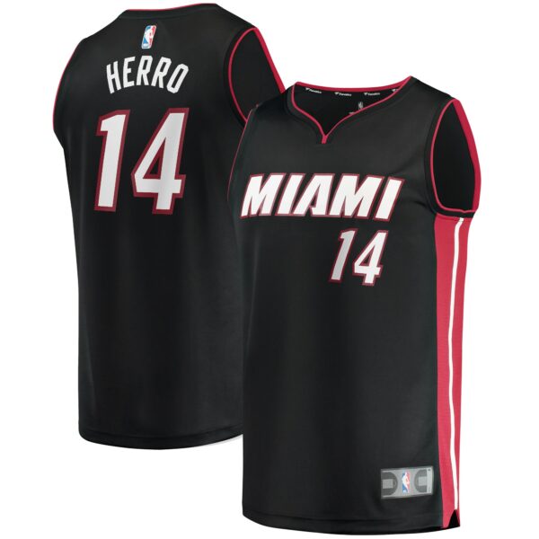 Tyler Herro Miami Heat Fanatics Fast Break Replica Jersey Black - Icon Edition - Image 2