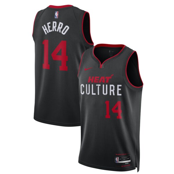 Tyler Herro Miami Heat Nike Unisex 2023/24 Swingman Jersey - Black - City Edition - Image 2