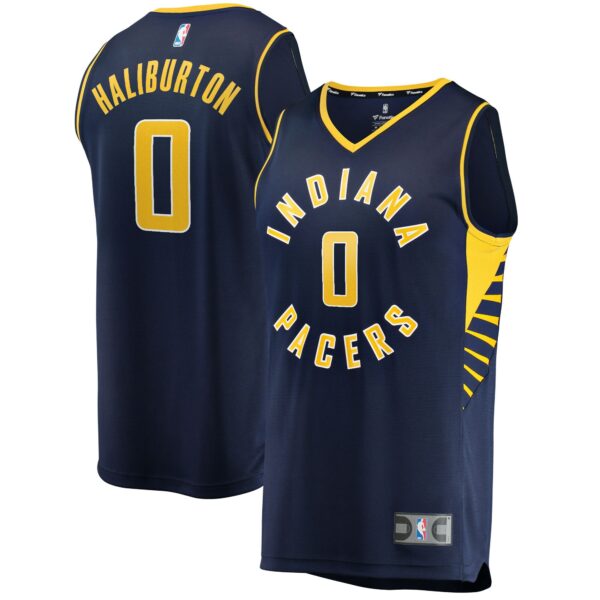 Tyrese Haliburton Indiana Pacers Fanatics 2021/22 Fast Break Replica Jersey - Icon Edition - Navy - Image 2