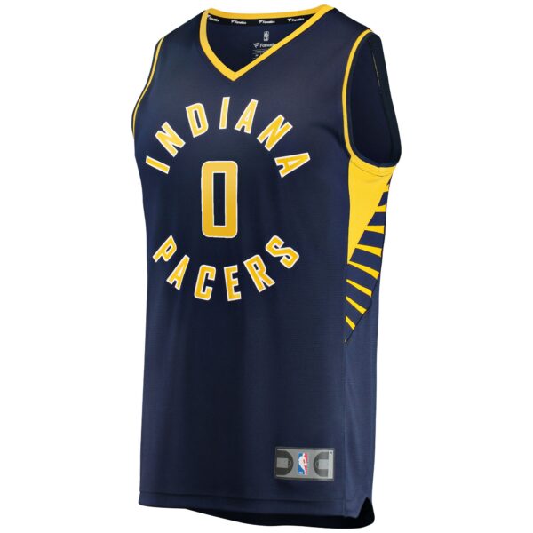 Tyrese Haliburton Indiana Pacers Fanatics Youth 2021/22 Fast Break Replica Jersey - Icon Edition - Navy - Image 3