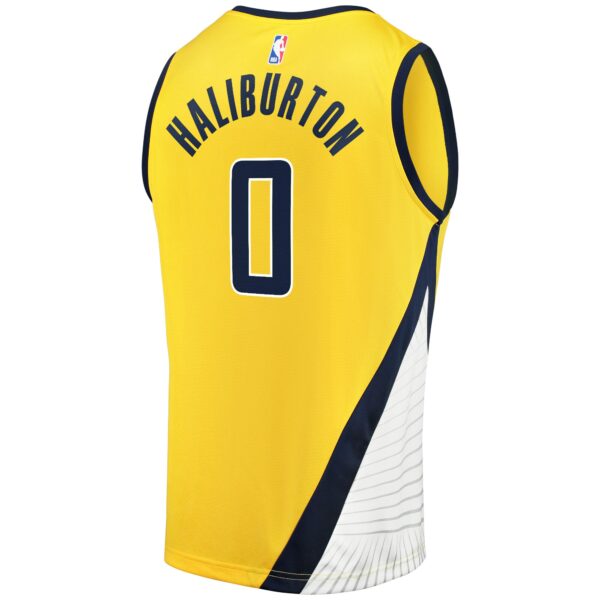 Tyrese Haliburton Indiana Pacers Fanatics Youth Fast Break Replica Jersey - Statement Edition - Gold - Image 4