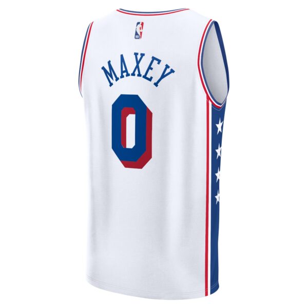 Tyrese Maxey Philadelphia 76ers Fanatics Fast Break Replica Player Jersey - Association Edition - White - Image 4