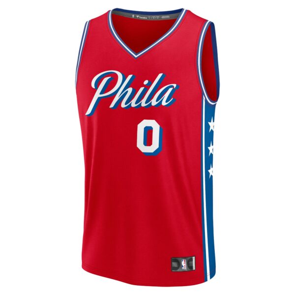 Tyrese Maxey Philadelphia 76ers Fanatics Fast Break Replica Player Jersey - Statement Edition - Red - Image 3