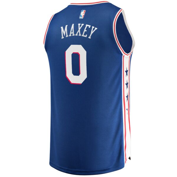 Tyrese Maxey Philadelphia 76ers Fanatics Fast Replica Jersey Royal - Icon Edition - Image 4