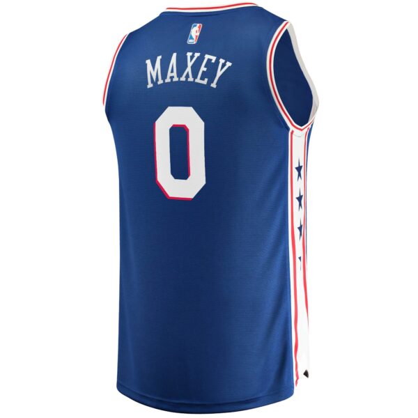 Tyrese Maxey Philadelphia 76ers Fanatics Youth 2020/21 Fast Break Replica Jersey - Icon Edition - Royal - Image 4