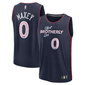 Tyrese Maxey Philadelphia 76ers Fanatics Youth 2023/24 Fast Break Jersey - Navy - City Edition