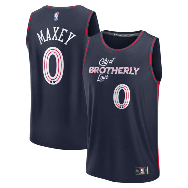 Tyrese Maxey Philadelphia 76ers Fanatics Youth 2023/24 Fast Break Jersey - Navy - City Edition