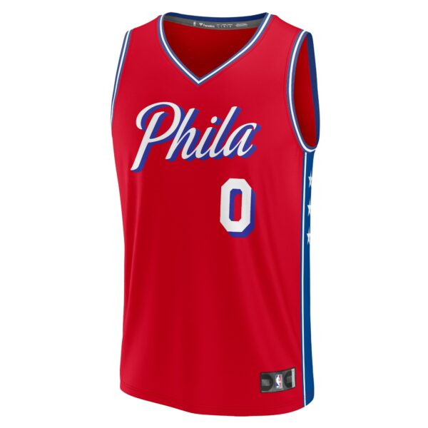 Tyrese Maxey Philadelphia 76ers Fanatics Youth Fast Break Player Jersey - Statement Edition - Red - Image 3