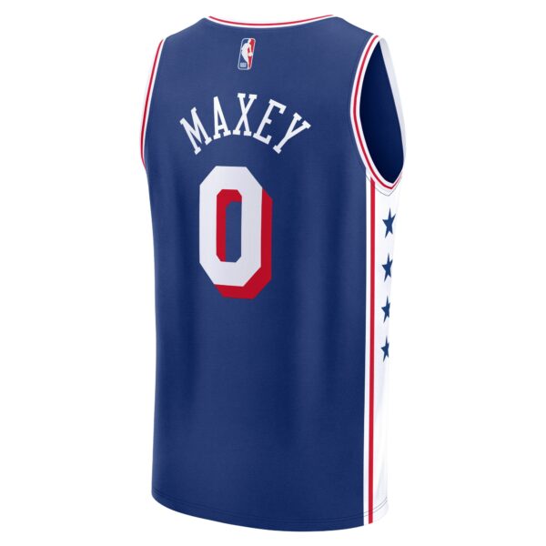 Tyrese Maxey Philadelphia 76ers Fanatics Youth Fast Break Replica Player Jersey - Icon Edition - Royal - Image 4