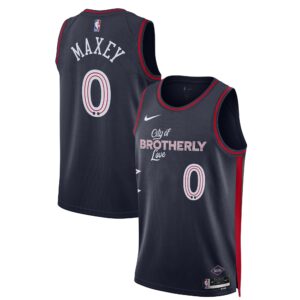 Tyrese Maxey Philadelphia 76ers Nike Unisex 2023/24 Swingman Jersey - Navy - City Edition