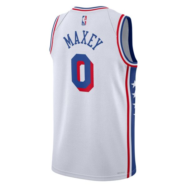 Tyrese Maxey Philadelphia 76ers Nike Unisex Swingman Jersey - Association Edition - White - Image 4