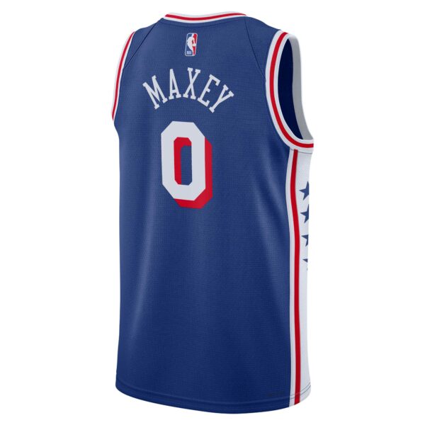 Tyrese Maxey Philadelphia 76ers Nike Unisex Swingman Jersey - Icon Edition - Royal - Image 4