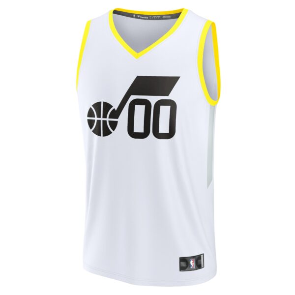 Utah Jazz Fanatics Fast Break Custom Replica Jersey - Association Edition - White - Image 3