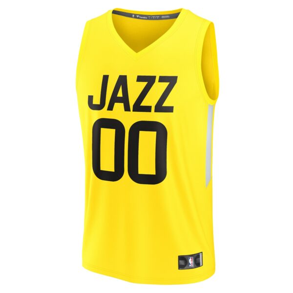 Utah Jazz Fanatics Fast Break Replica Custom Jersey - Icon Edition - Yellow - Image 3