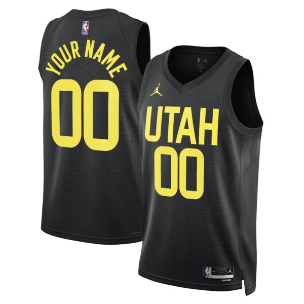 Utah Jazz Jordan Brand Unisex 2022/23 Swingman Custom Jersey - Statement Edition - Black - Image 2