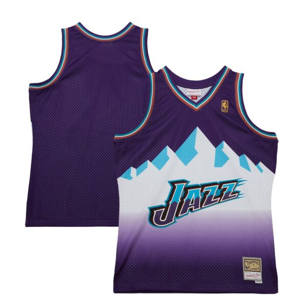 Utah Jazz Mitchell & Ness 1996-97 Hardwood Classics Swingman Jersey - Purple - Image 2