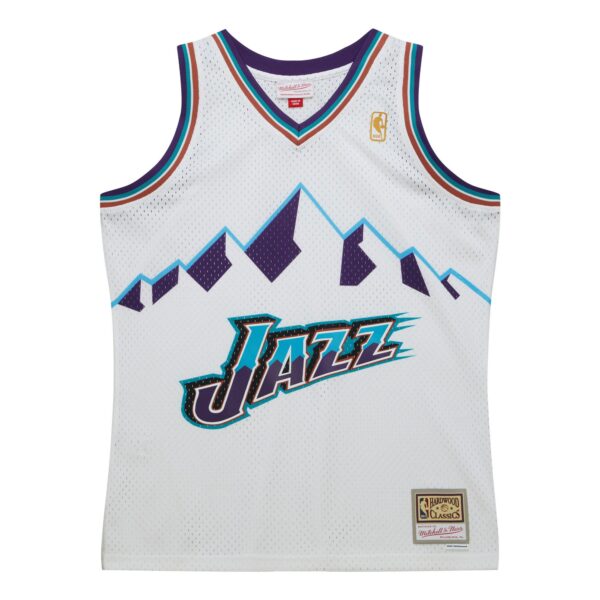 Utah Jazz Mitchell & Ness 1996-97 Hardwood Classics Swingman Jersey - White - Image 3